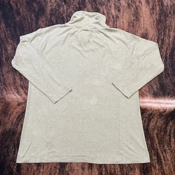 Size Medium Pure Jill cowl-neck seamed tunic pale green with drawstring - Picture 2 of 8